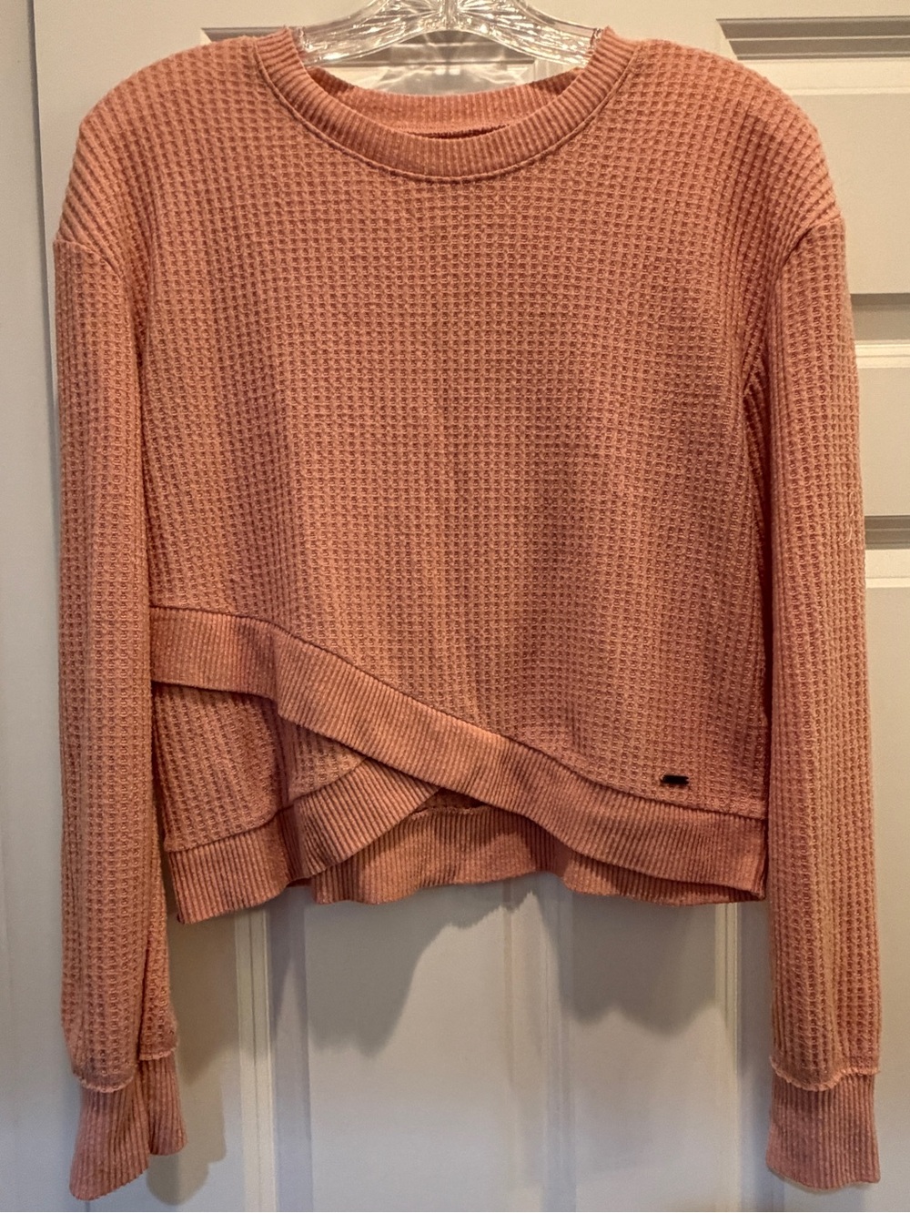 Hollister Layered Waffle-Knit Crewneck Sweater - Dusty Rose